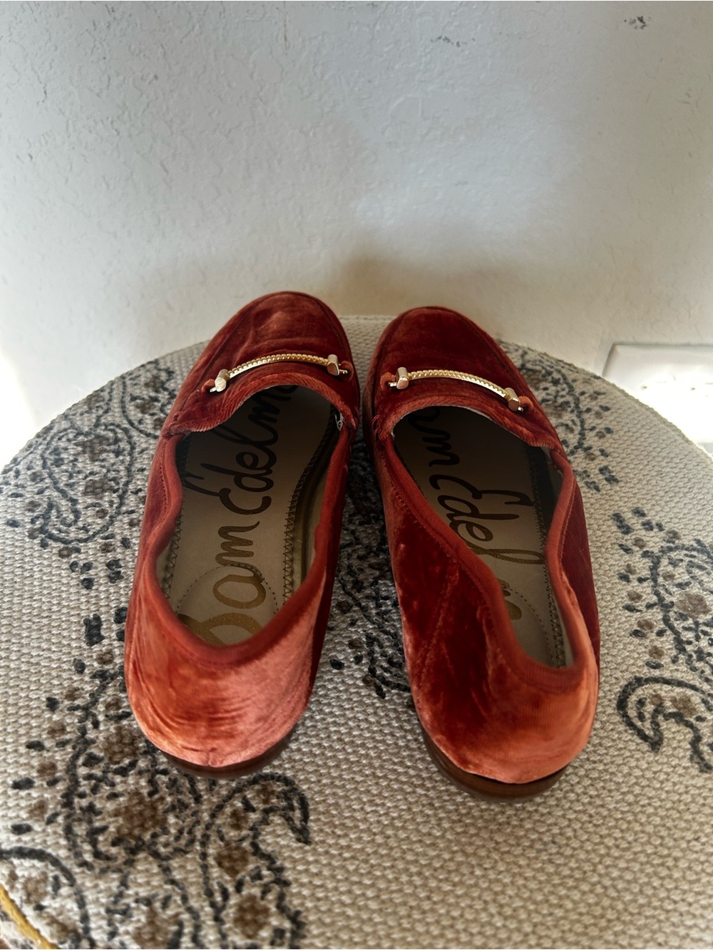 Sam Edelman Loraine Bit Loafers Rust Velvet Quiet Luxury Old Money Sz 6 - Picture 4 of 7